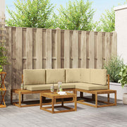 Set vanjskih sofa s jastukom 5 Komad Prirodna i bež