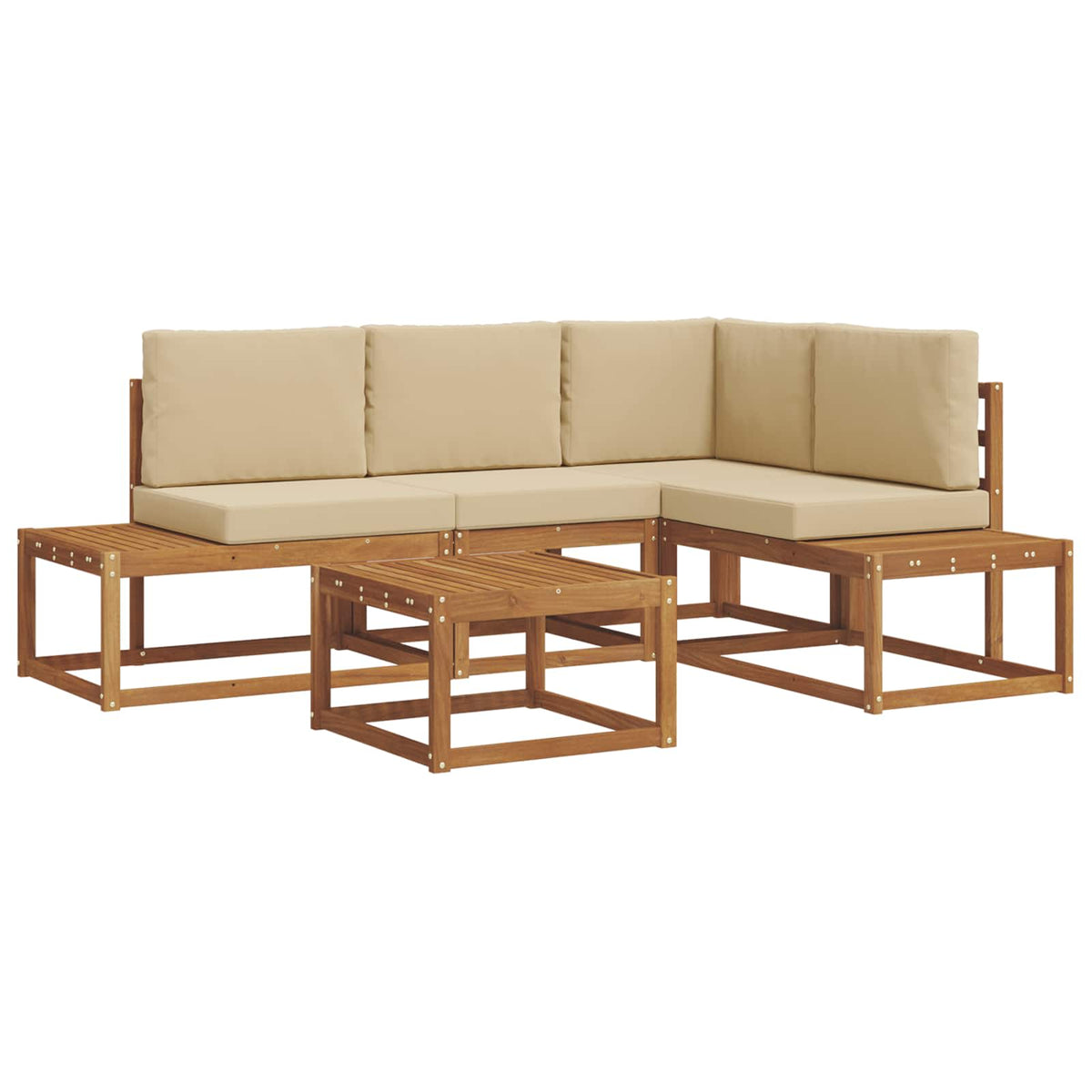 Set vanjskih sofa s jastukom 5 Komad Prirodna i bež