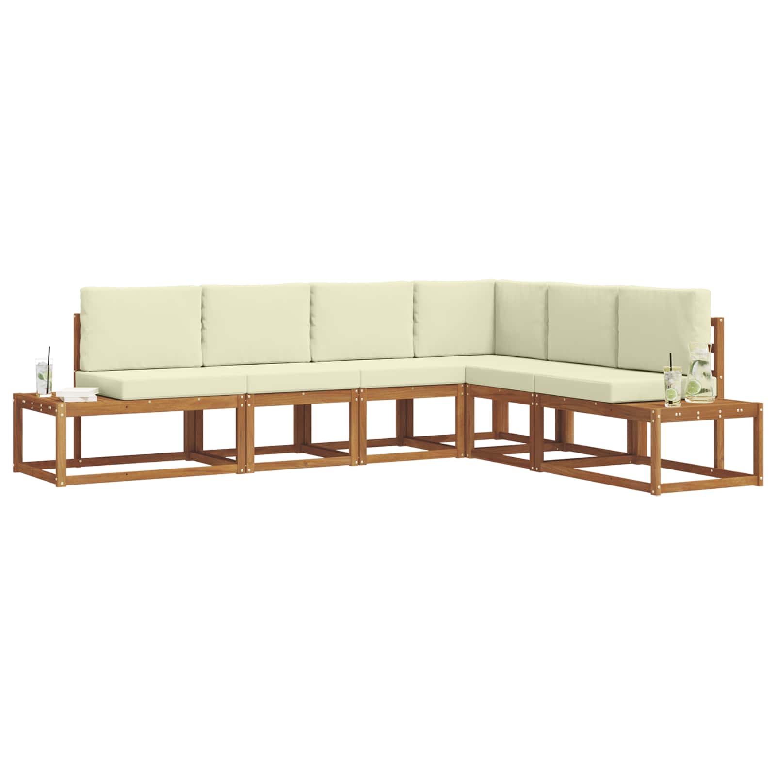 Set vanjskih sofa s jastukom 6 Komad Prirodna i krem