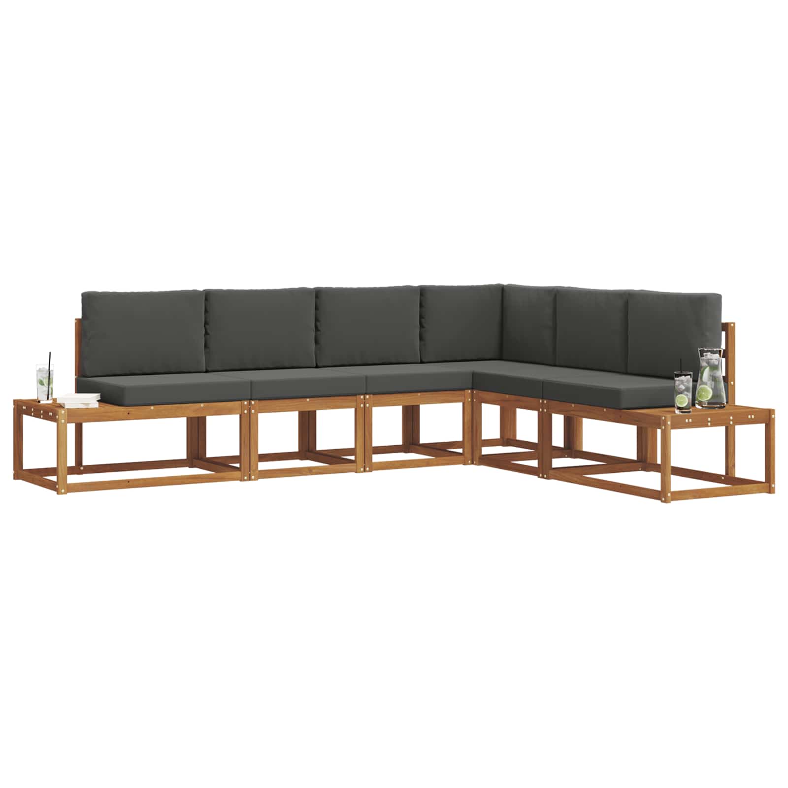 Set vanjskih sofa s jastukom 6 Komad Prirodna i antracit