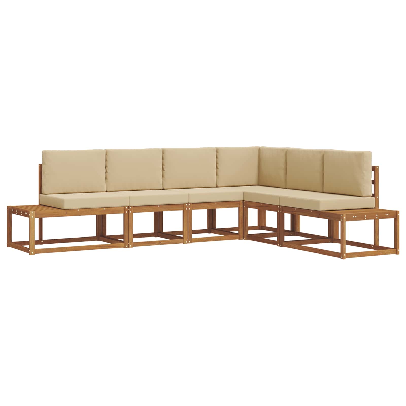 Set vanjskih sofa s jastukom 6 Komad Prirodna i bež