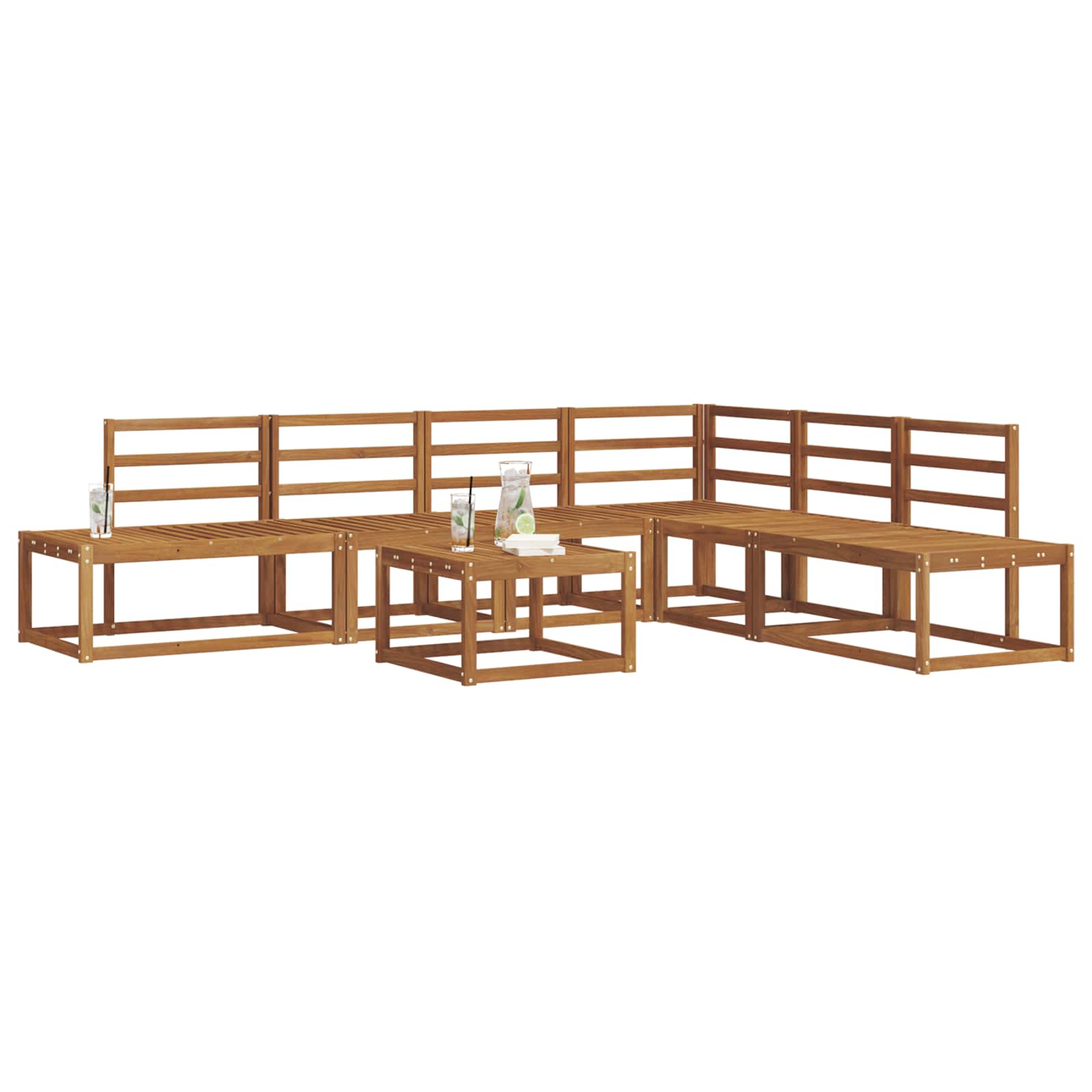 Set vanjskih sofa 7 Komad Prirodna Čvrsto drvo akacije