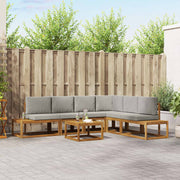 Set vanjskih sofa s jastukom 7 Komad Prirodna i svijetlo siva
