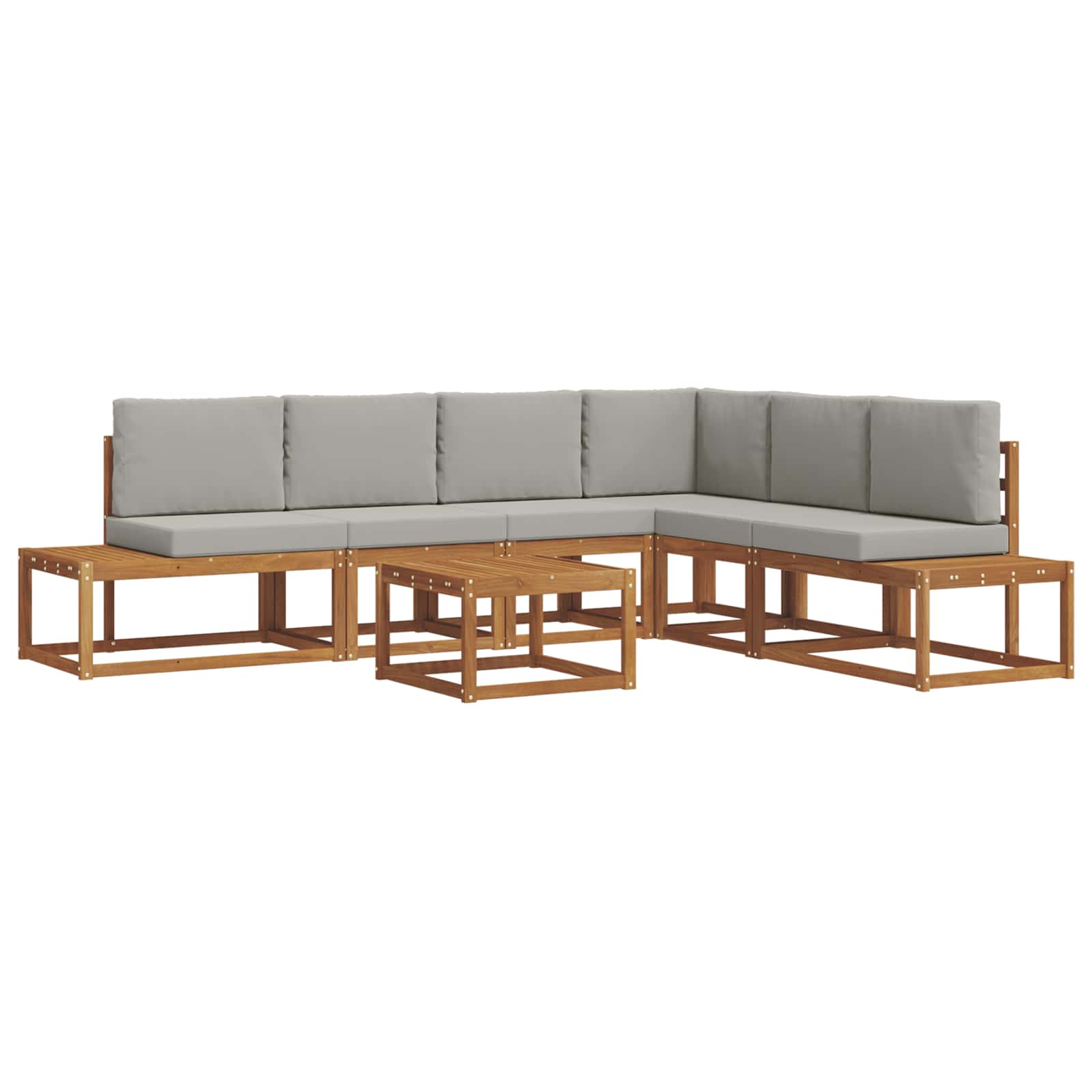 Set vanjskih sofa s jastukom 7 Komad Prirodna i svijetlo siva