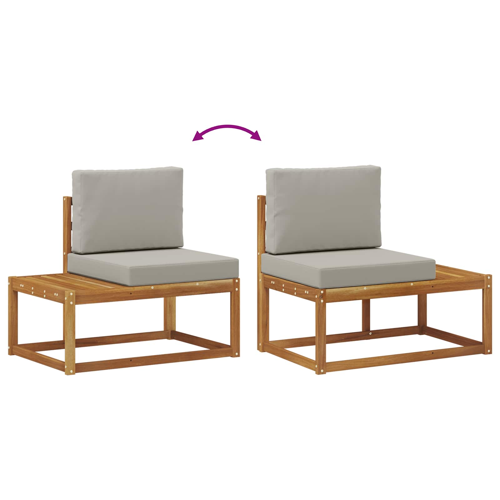 Set vanjskih sofa s jastukom 7 Komad Prirodna i svijetlo siva