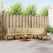 Set vanjskih sofa s jastukom 7 Komad Prirodna i bež