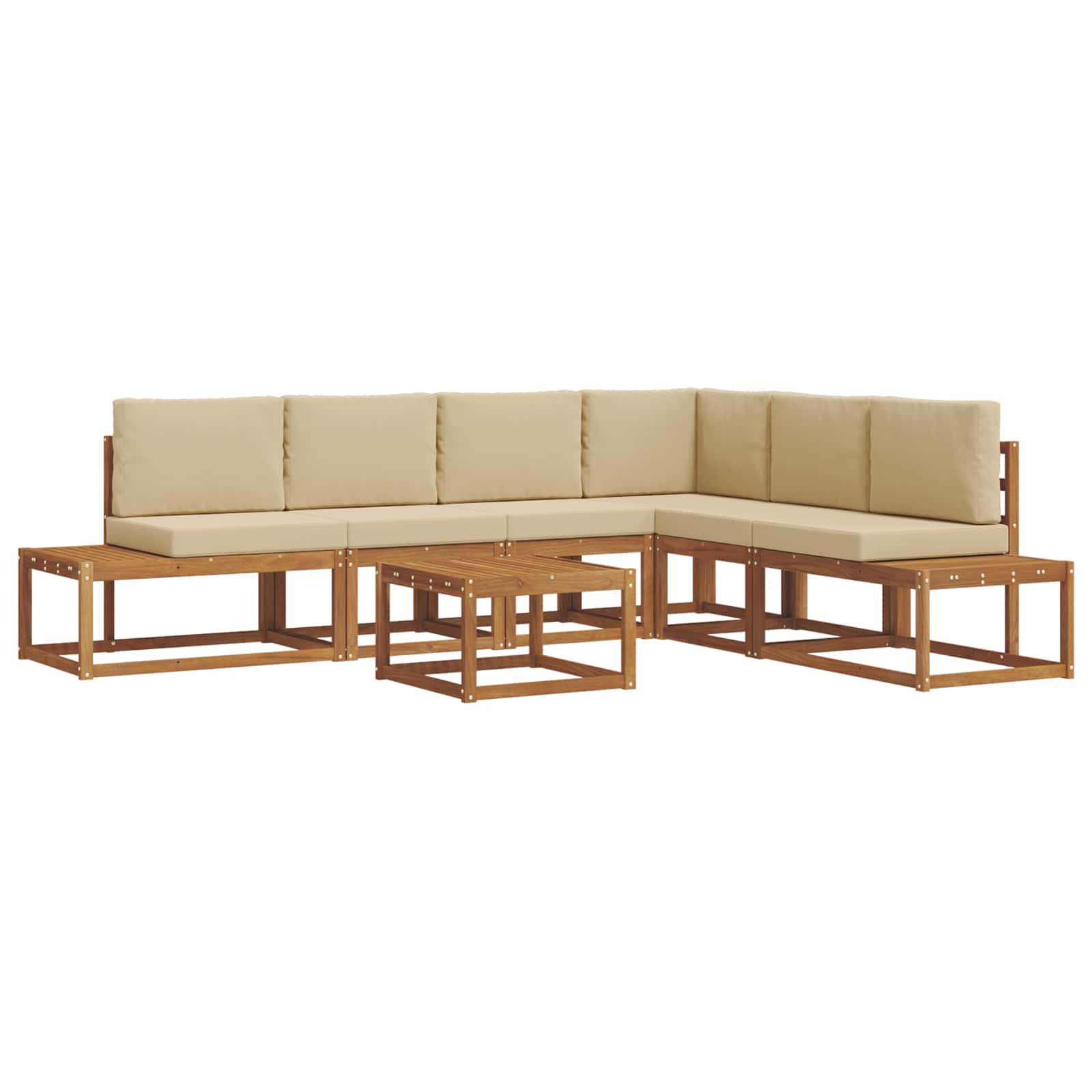 Set vanjskih sofa s jastukom 7 Komad Prirodna i bež