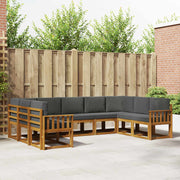 Set vanjskih sofa 9 kom. Prirodna i antracit Smeđa 304 x 187,5 x 73 cm