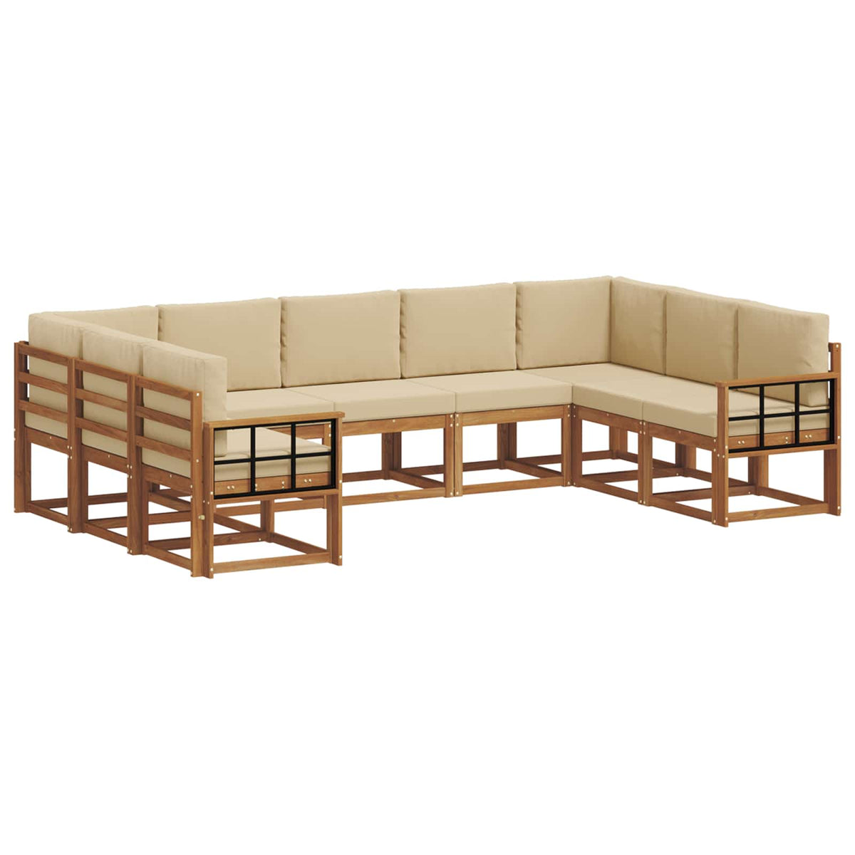 Set vanjskih sofa 9 kom. Prirodna i bež