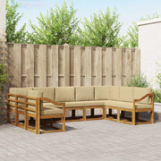Set vanjskih sofa 9 kom. Prirodna i bež Smeđa 304 x 185,5 x 73 cm