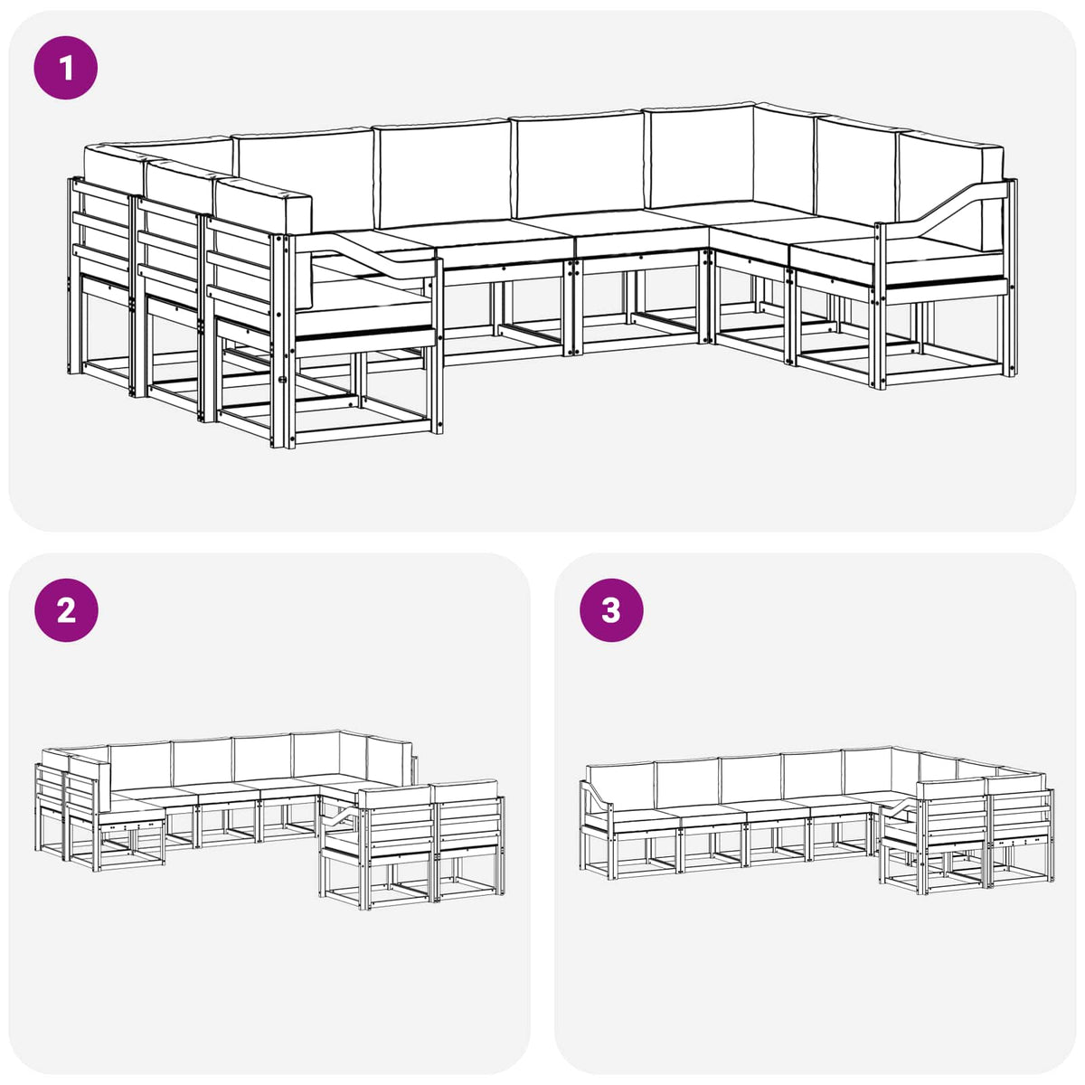 Set vanjskih sofa 9 kom. Prirodna i bež Smeđa 304 x 185,5 x 73 cm