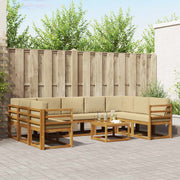 Set vanjskih sofa s jastukom 10 pcs Prirodna i bež