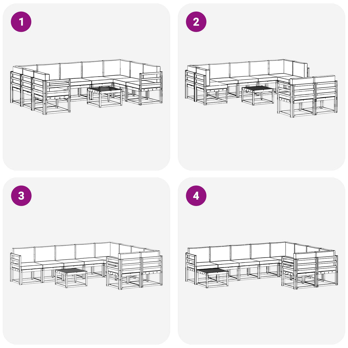 Set vanjskih sofa s jastukom 10 pcs Prirodna i bež