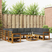 Set vanjskih sofa s jastukom 10 pcs Prirodna i antracit