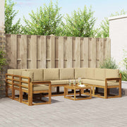Set vanjskih sofa s jastukom 10 pcs Prirodna i bež