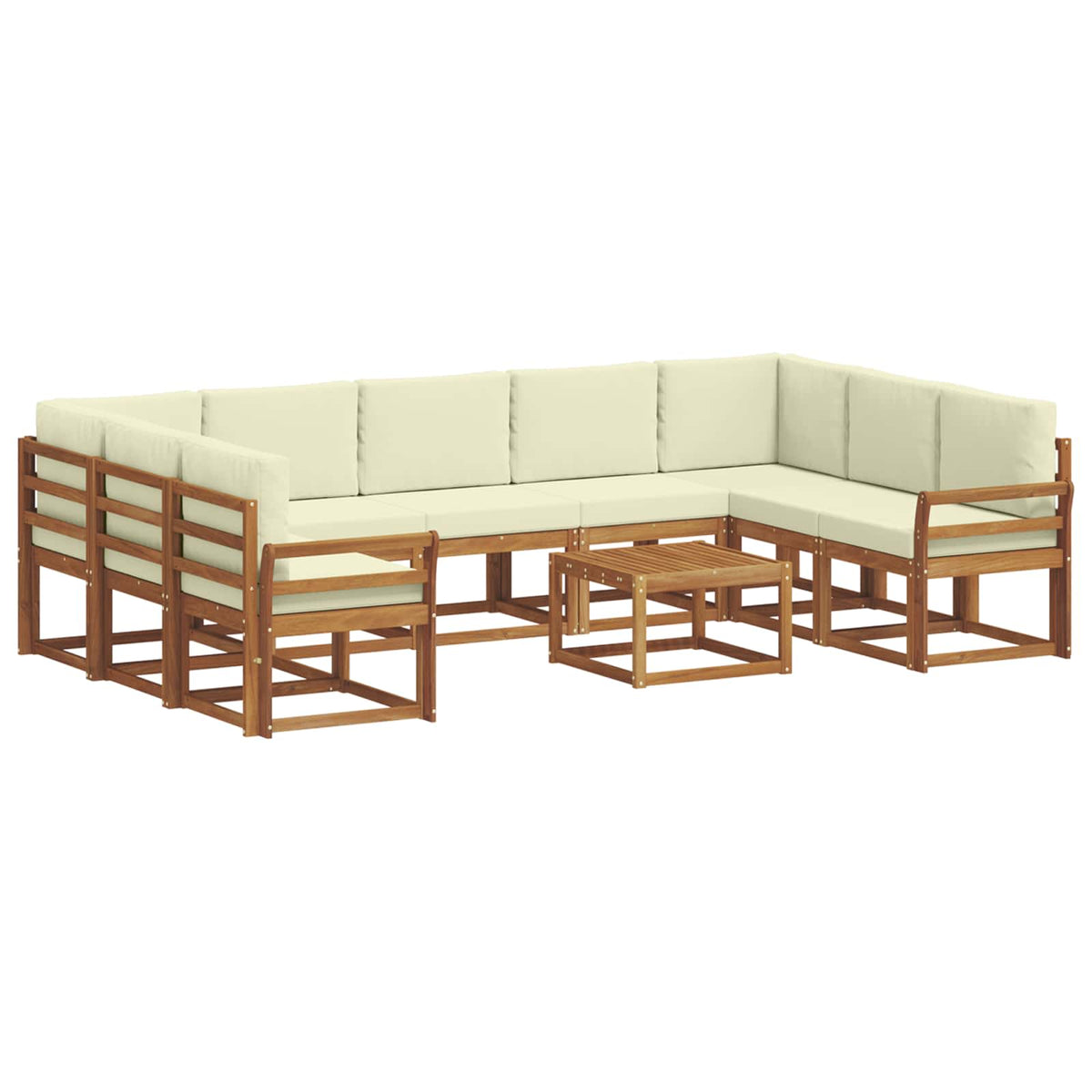 Set vanjskih sofa 10 kom. Prirodna i krem