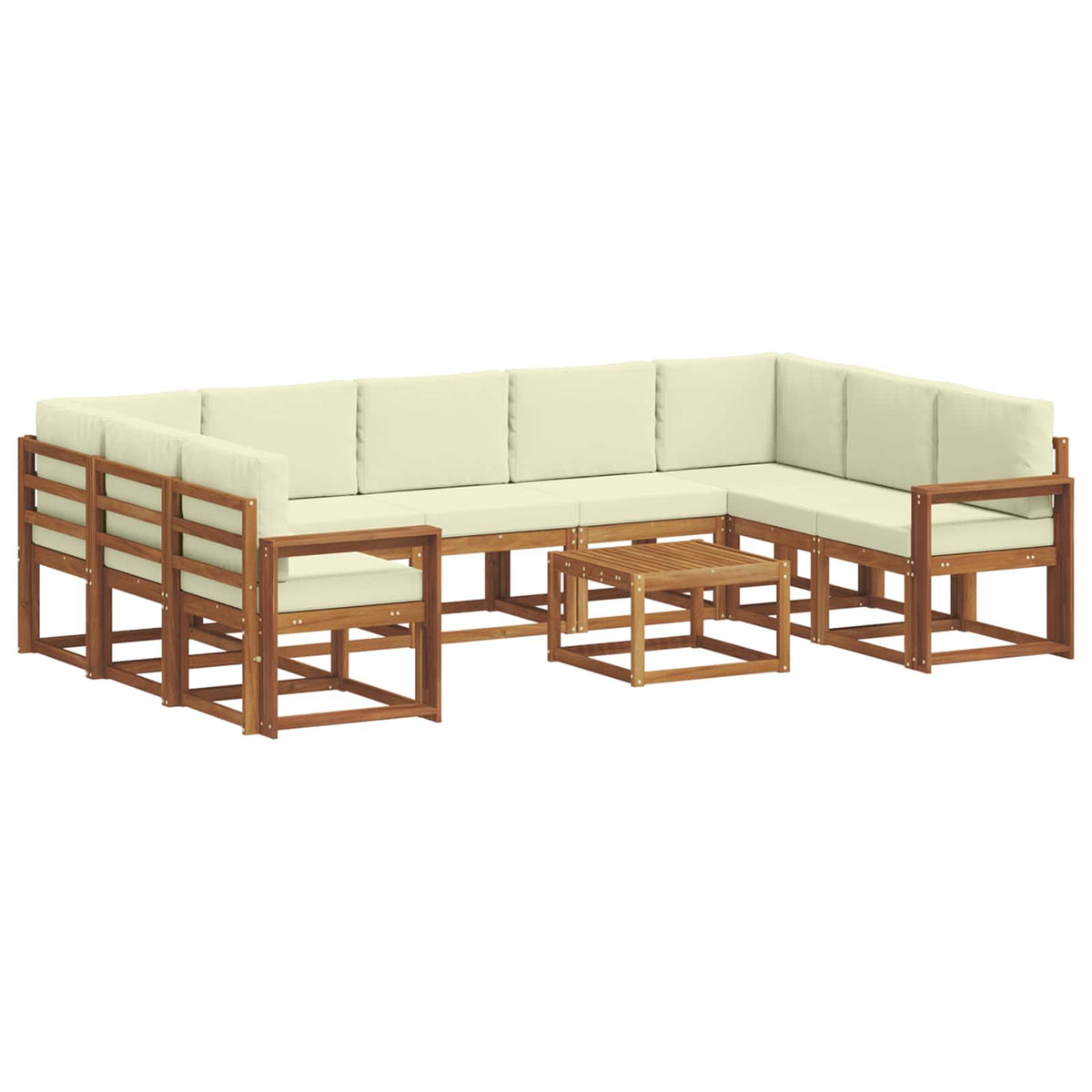 Set vanjskih sofa 10 kom. Prirodna i krem