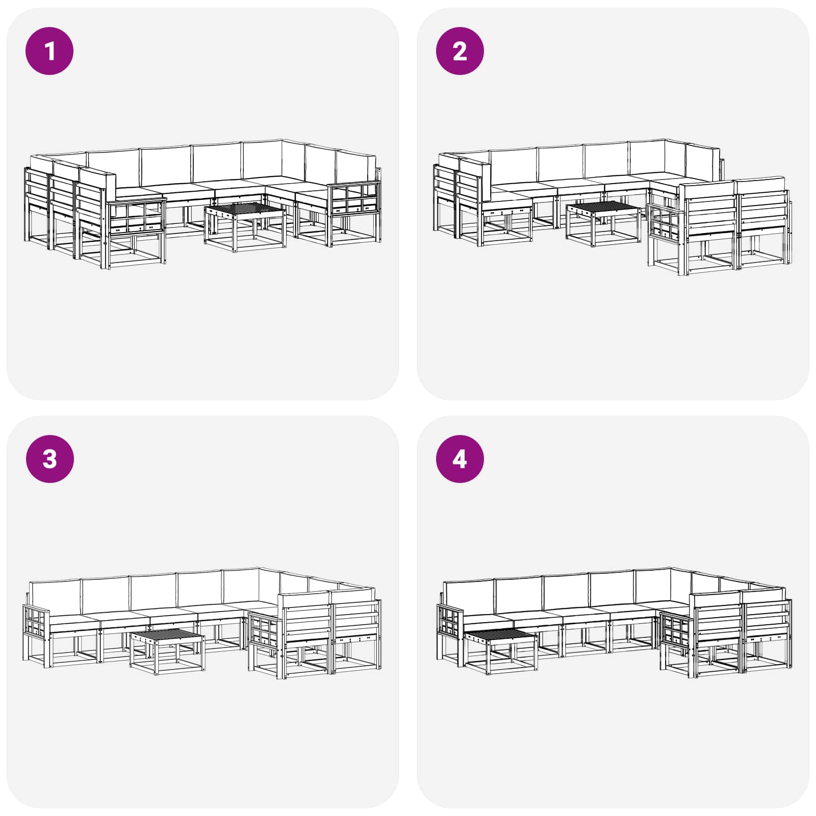 Set vanjskih sofa s jastukom 10 pcs Prirodna i bež