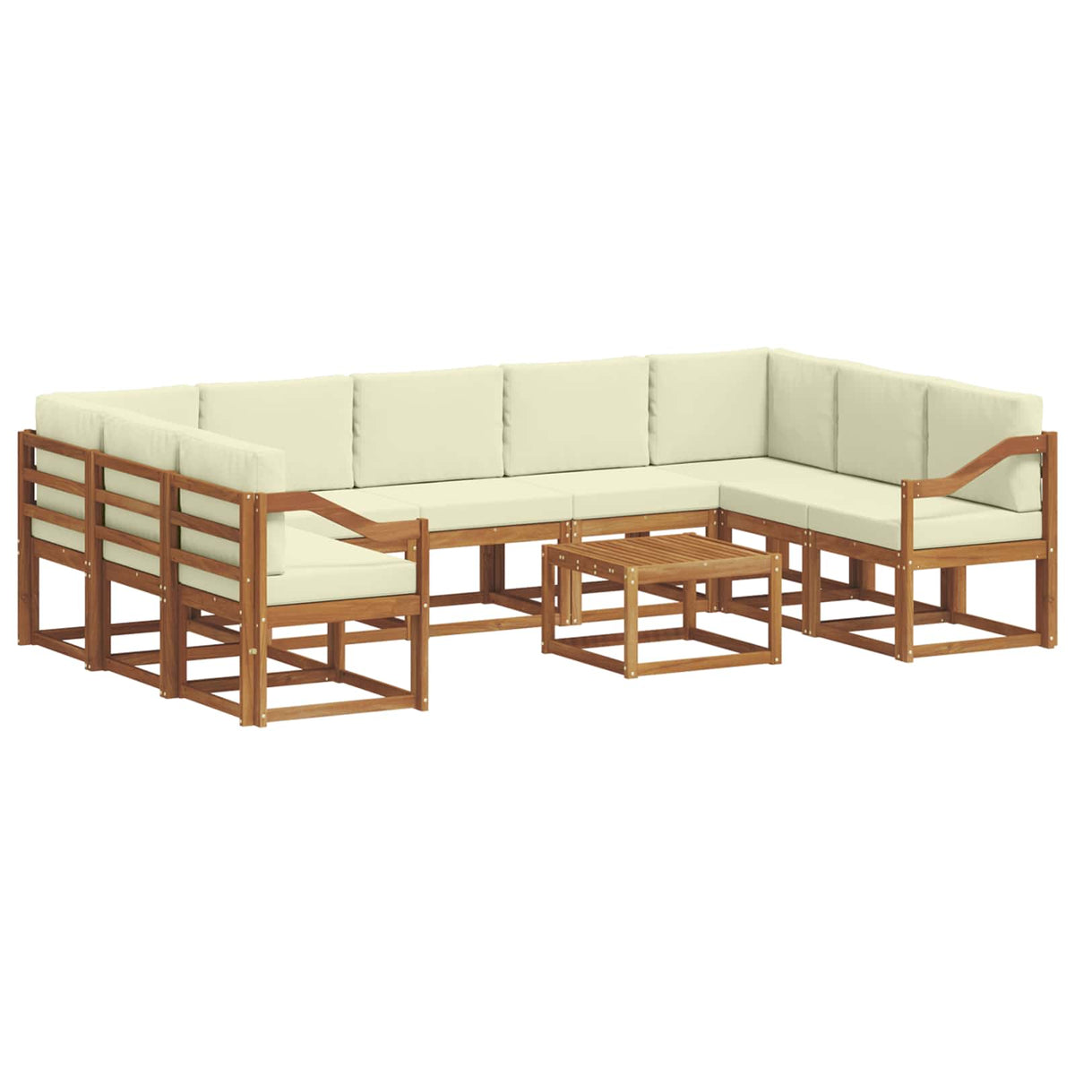 Set vanjskih sofa 10 kom. Prirodna i krem