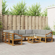 Set vanjskih sofa 10 kom. Prirodna i svijetlo siva