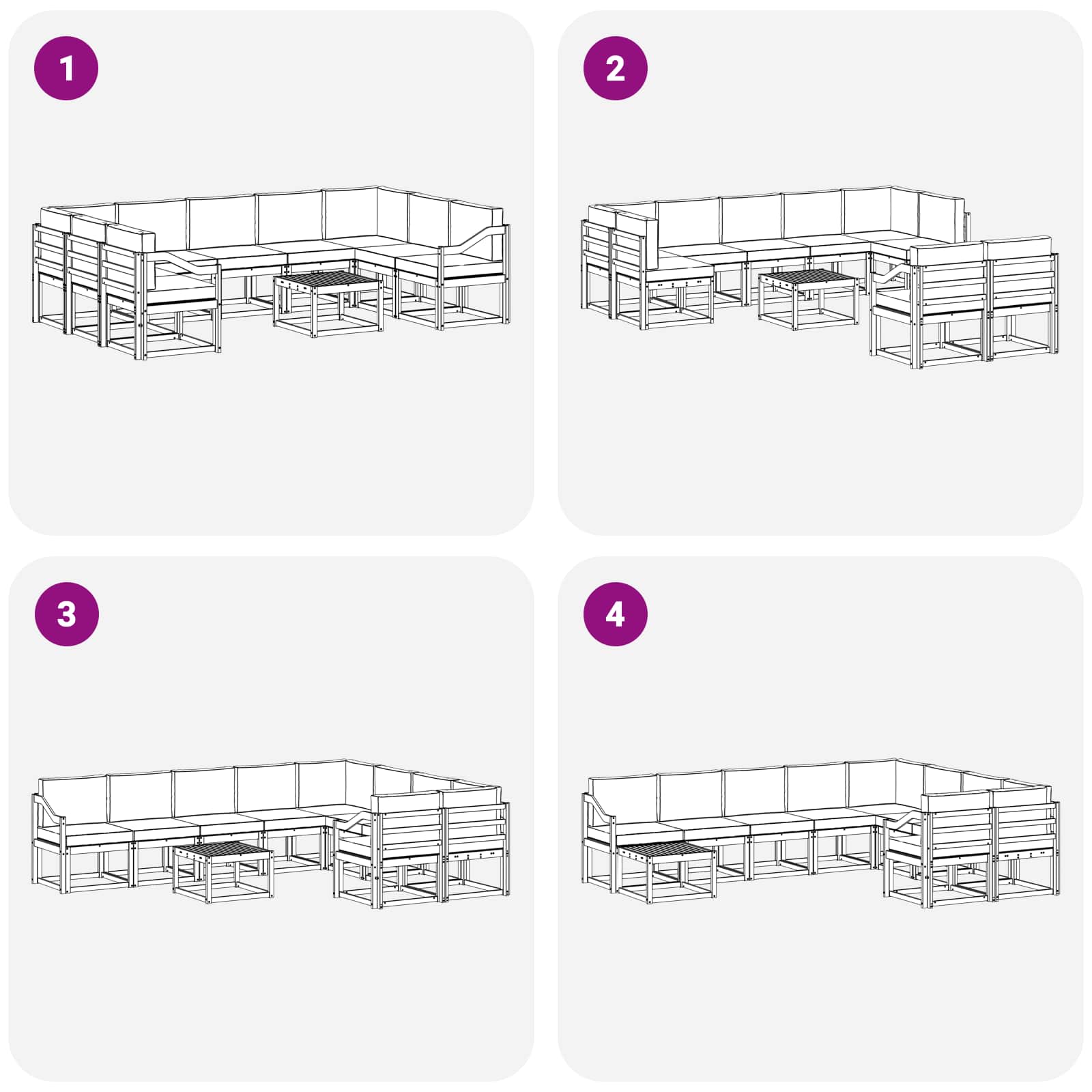 Set vanjskih sofa s jastukom 10 pcs Prirodna i bež