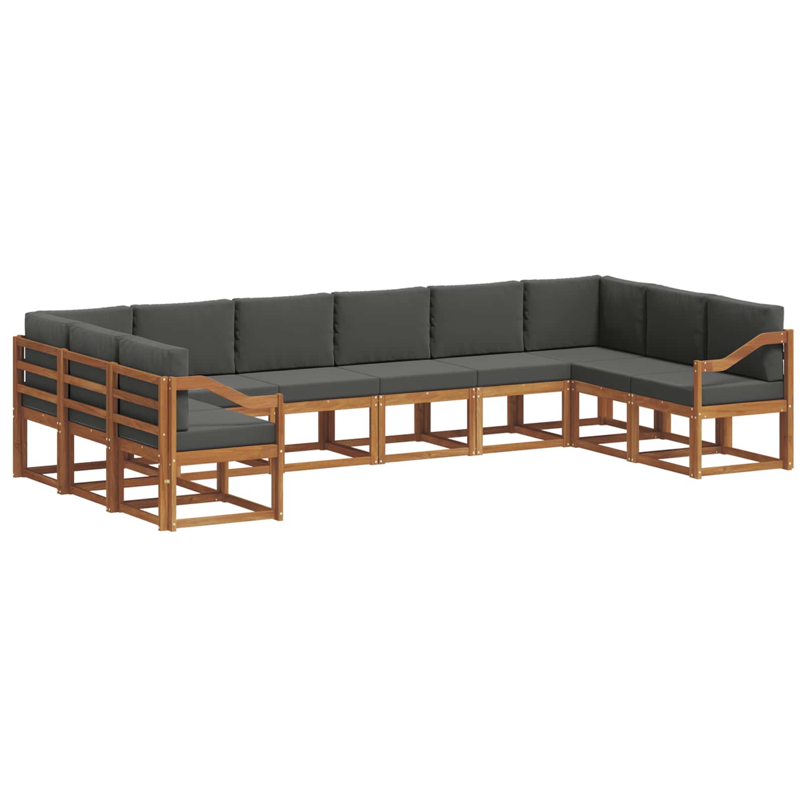 Set vanjskih sofa s jastukom 10 pcs Prirodna i antracit