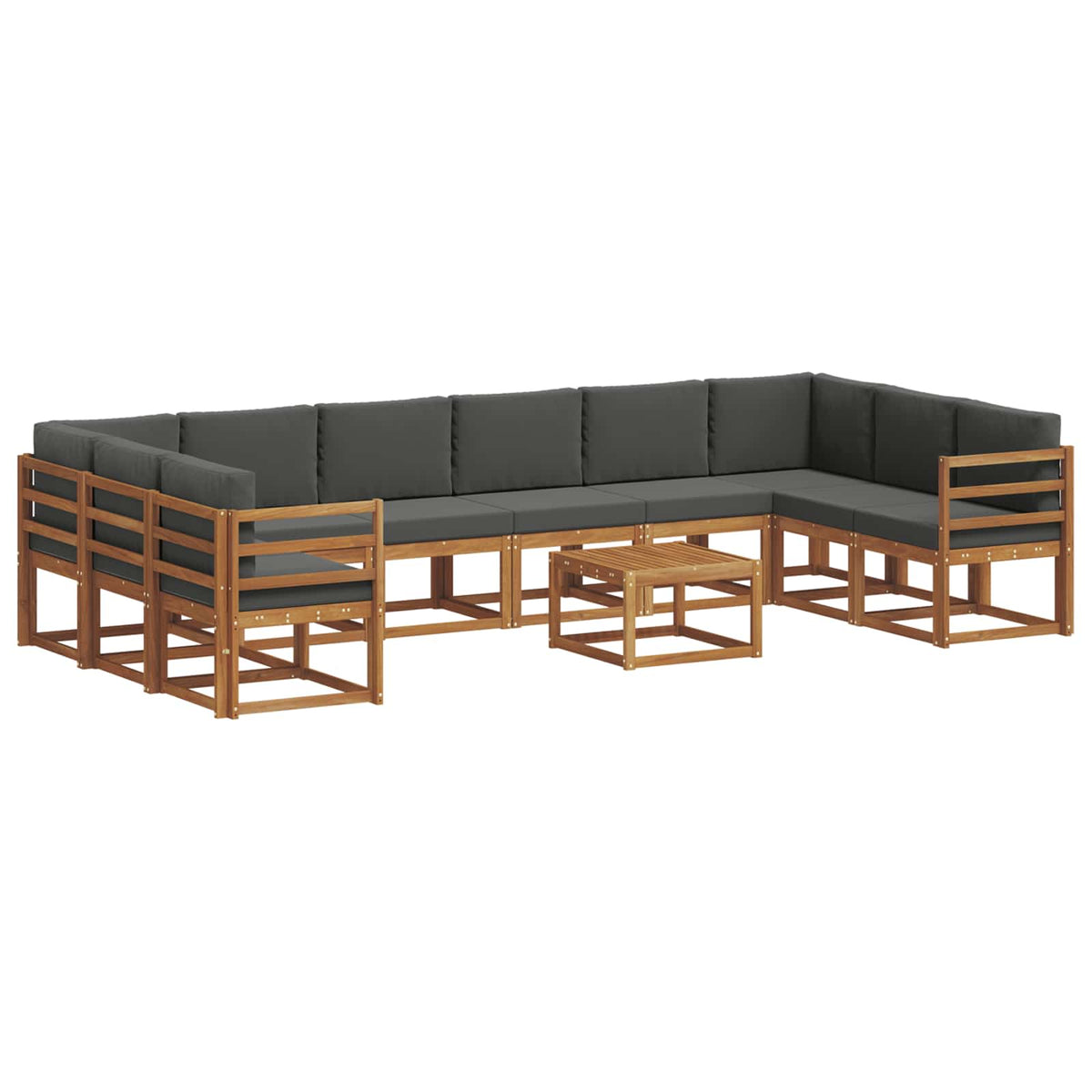 Set vanjskih sofa s jastukom 11 pcs Prirodna i antracit