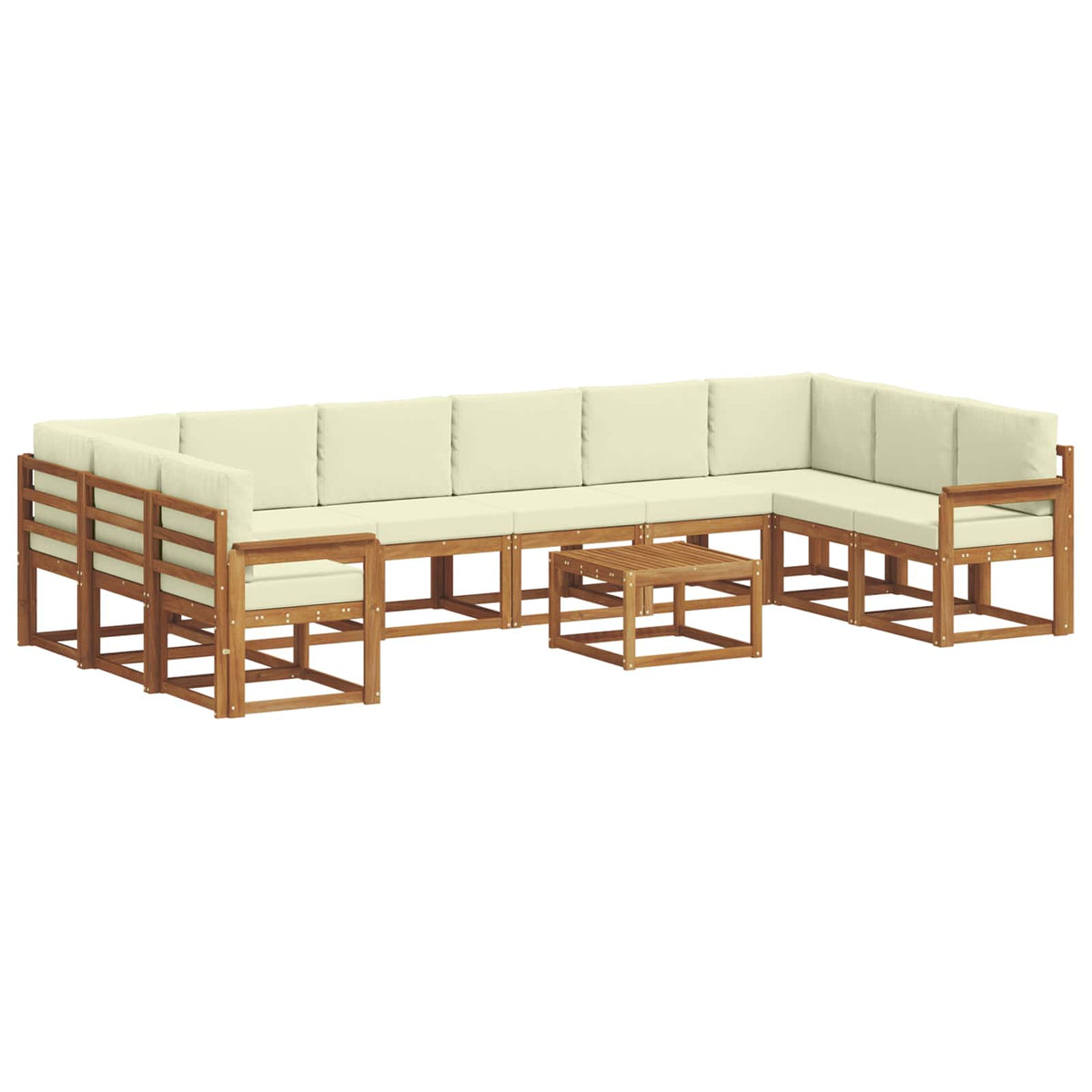Set vanjskih sofa s jastukom 11 pcs Prirodna i krem