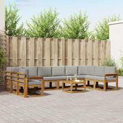 Set vanjskih sofa s jastukom 11 pcs Prirodna i svijetlo siva