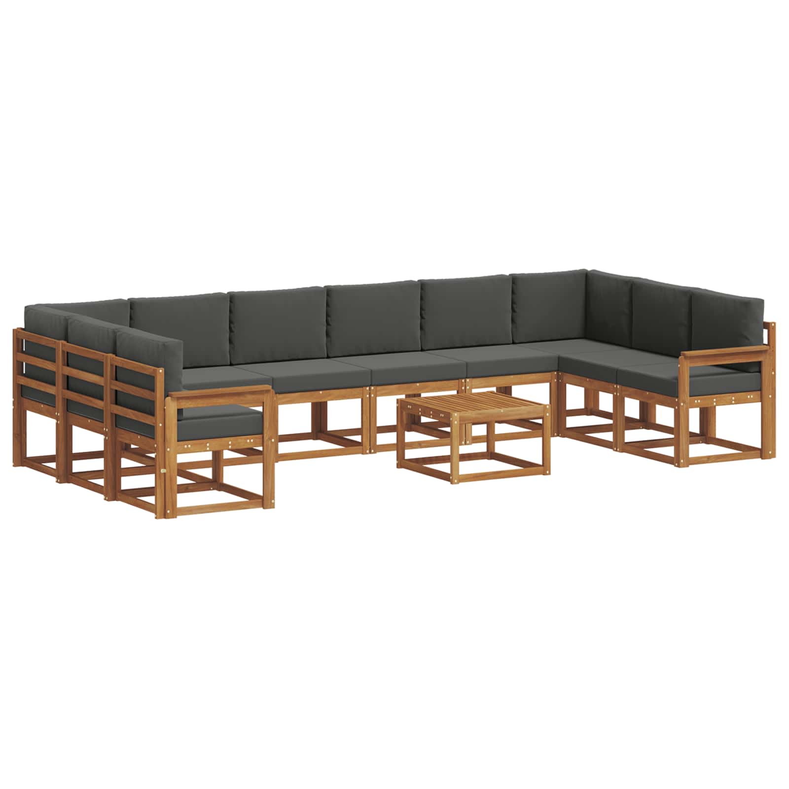 Set vanjskih sofa s jastukom 11 pcs Prirodna i antracit