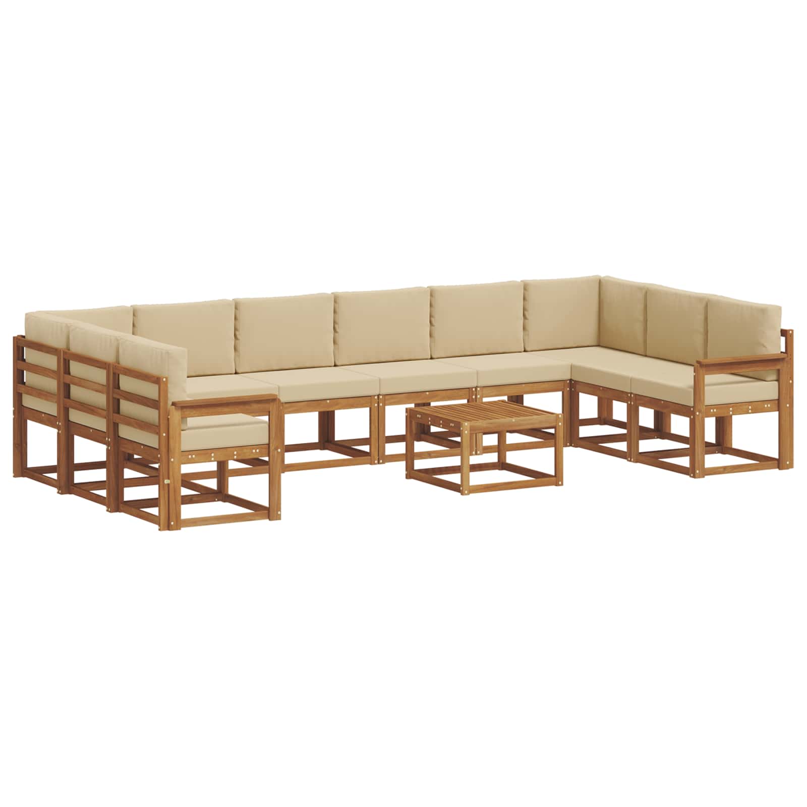 Set vanjskih sofa s jastukom 11 pcs Prirodna i bež