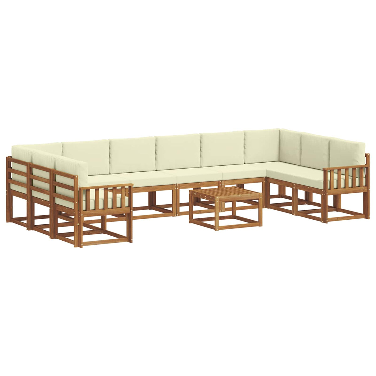Set vanjskih sofa s jastukom 11 pcs Prirodna i krem