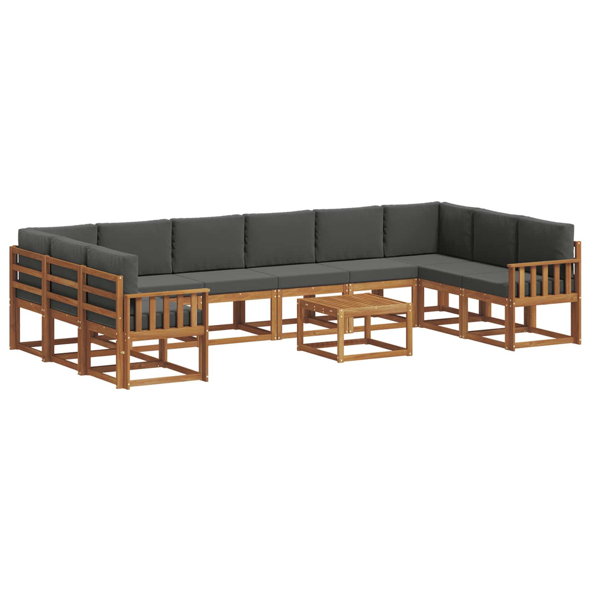 Set vanjskih sofa s jastukom 11 pcs Prirodna i antracit