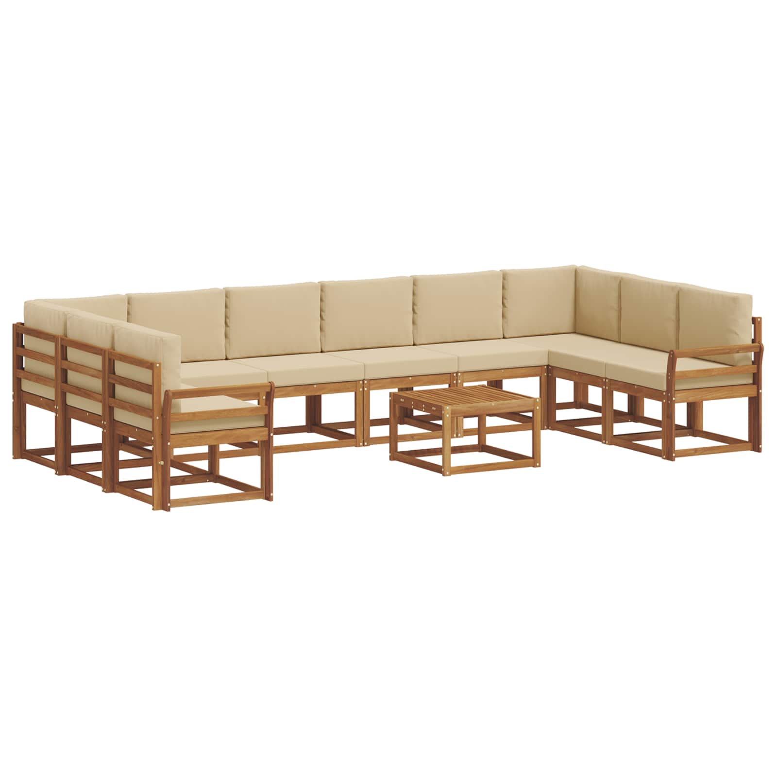 Set vanjskih sofa s jastukom 11 pcs Prirodna i bež