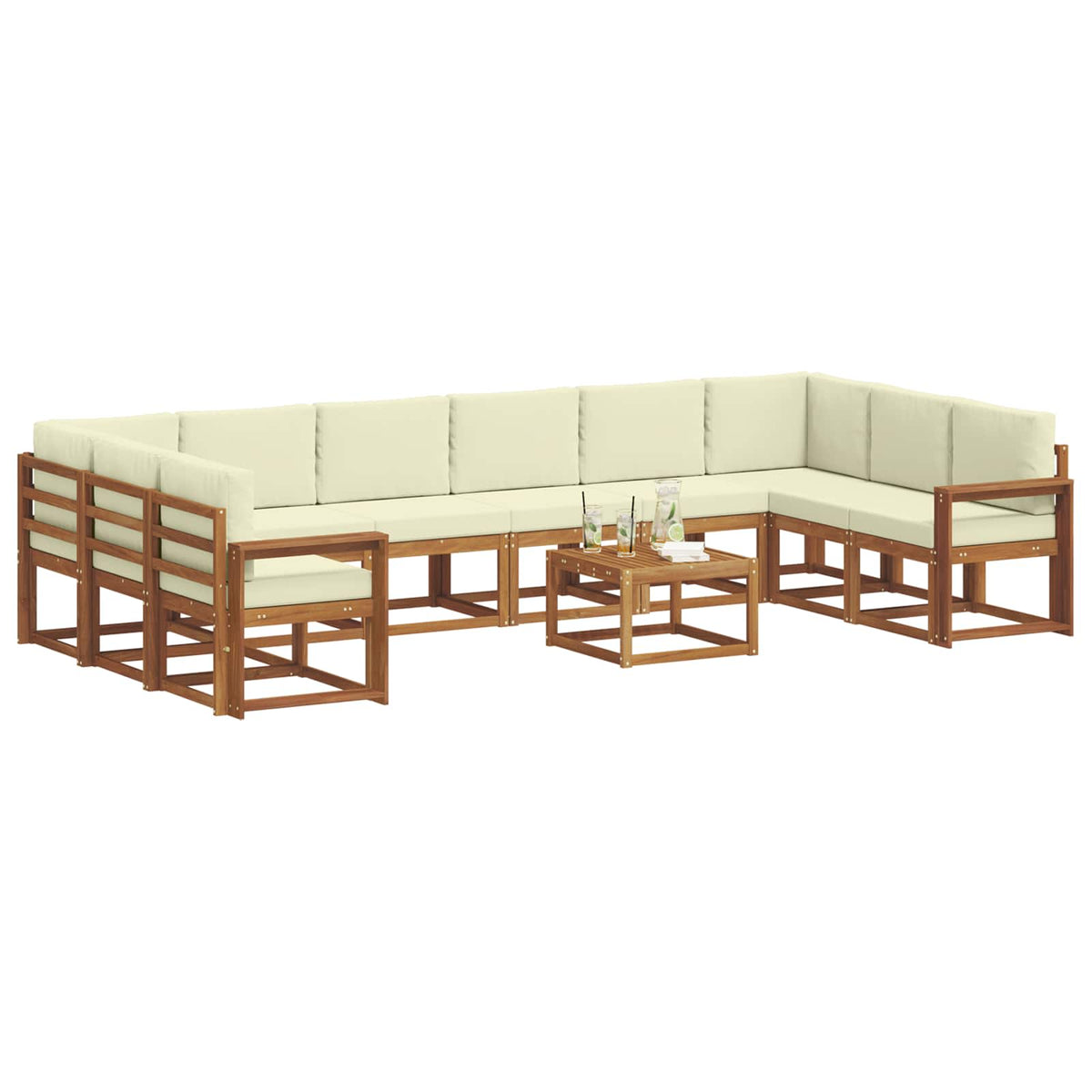 Set vanjskih sofa 11 kom. Prirodna i krem