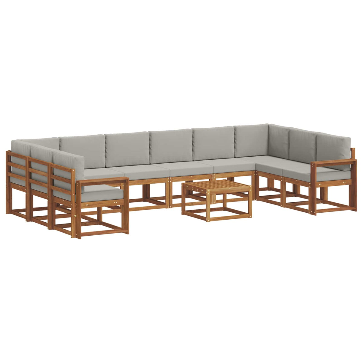 Set vanjskih sofa 11 kom. Prirodna i svijetlo siva