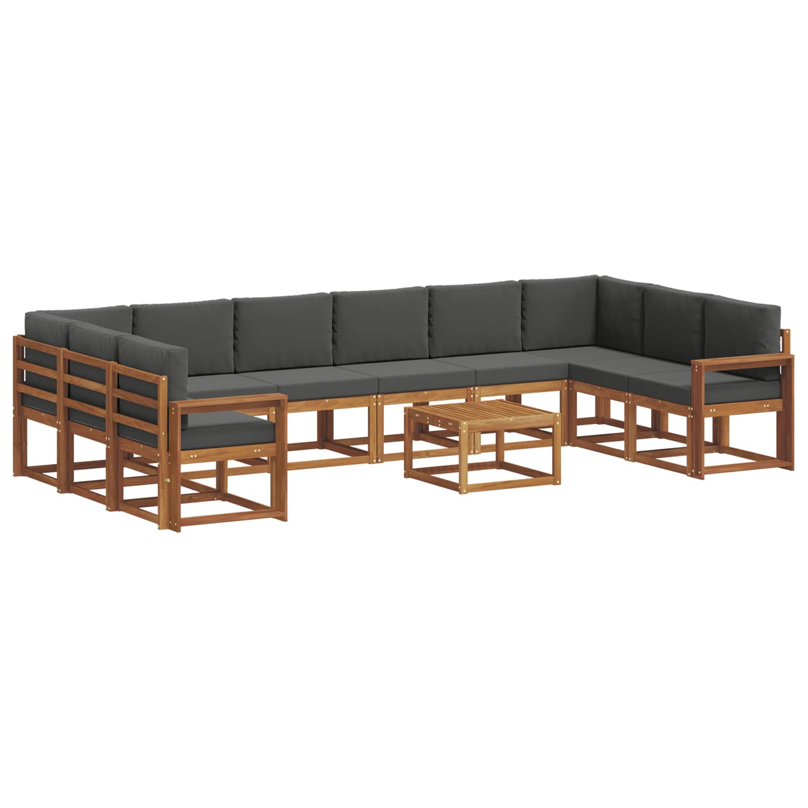 Set vanjskih sofa s jastukom 11 pcs Prirodna i antracit