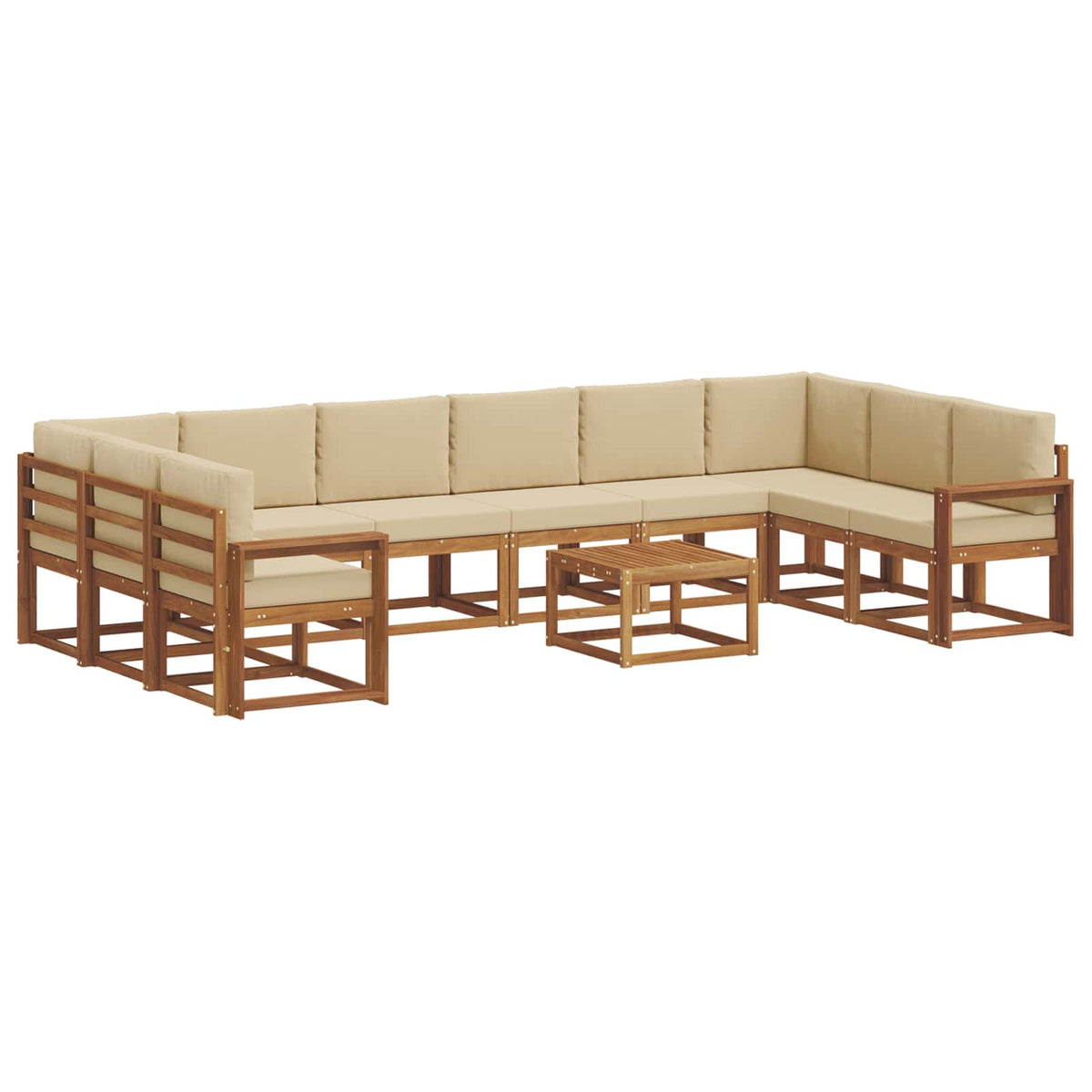 Set vanjskih sofa s jastukom 11 pcs Prirodna i bež