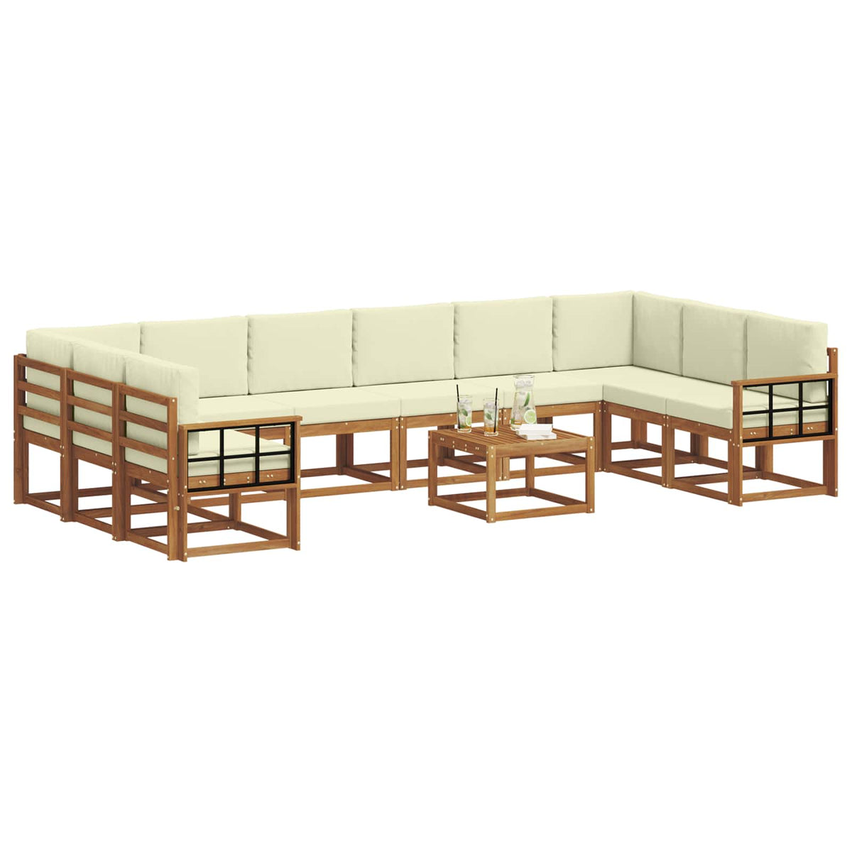 Set vanjskih sofa 11 kom. Prirodna i krem