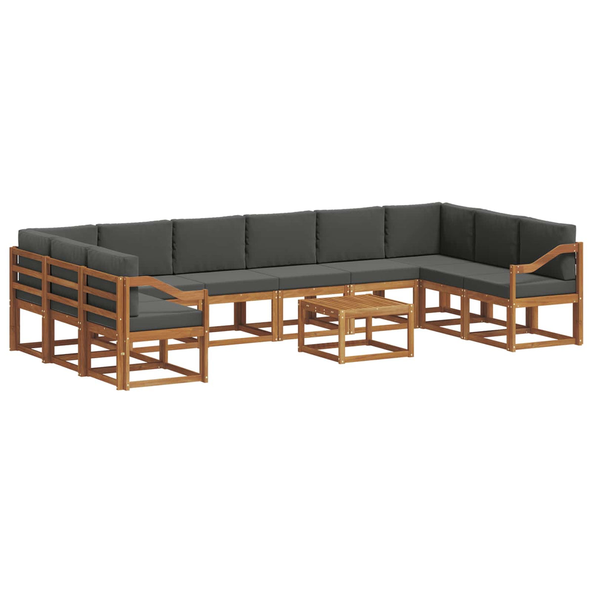 Set vanjskih sofa s jastukom 11 pcs Prirodna i antracit