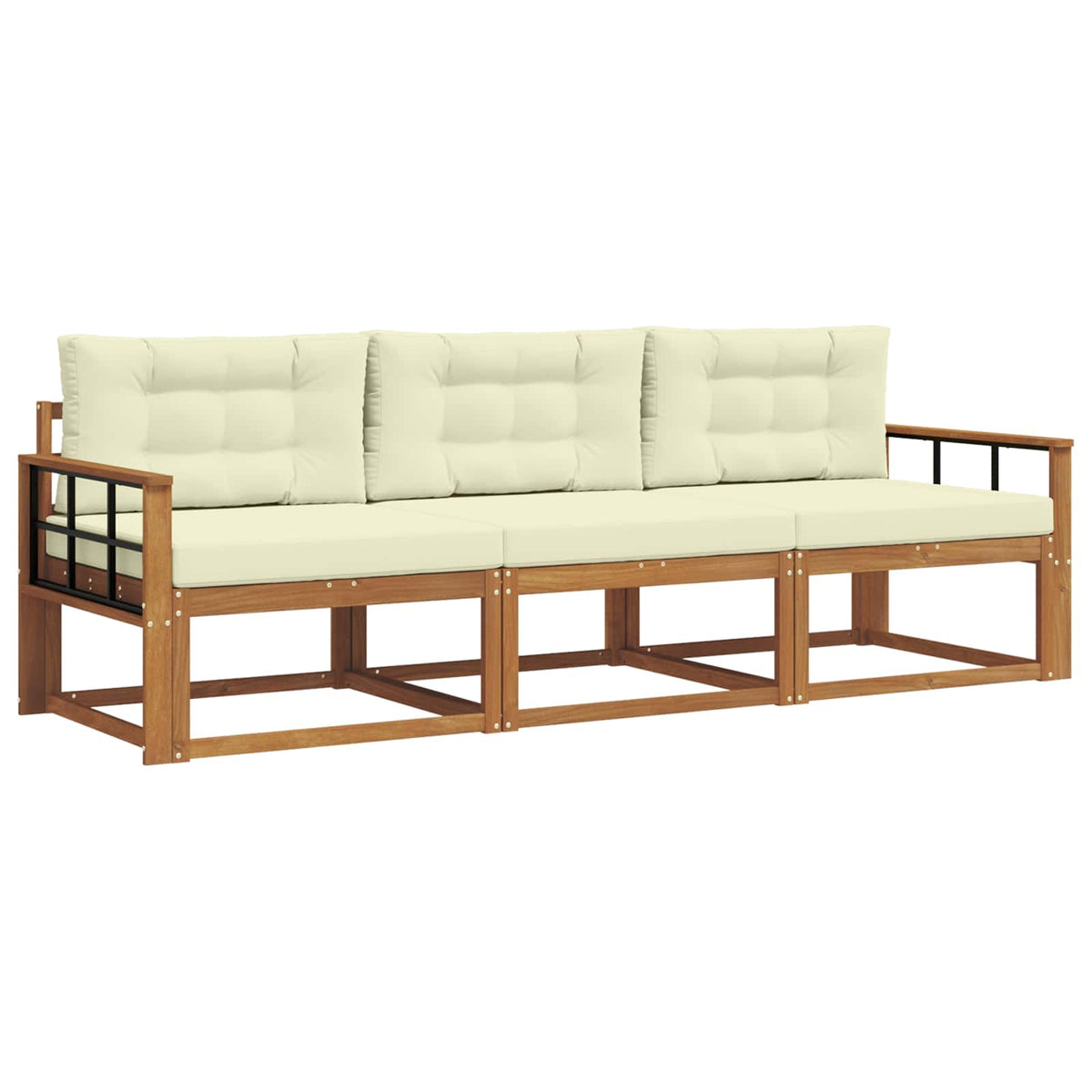 Set vanjskih sofa 3 kom. Prirodna i krem