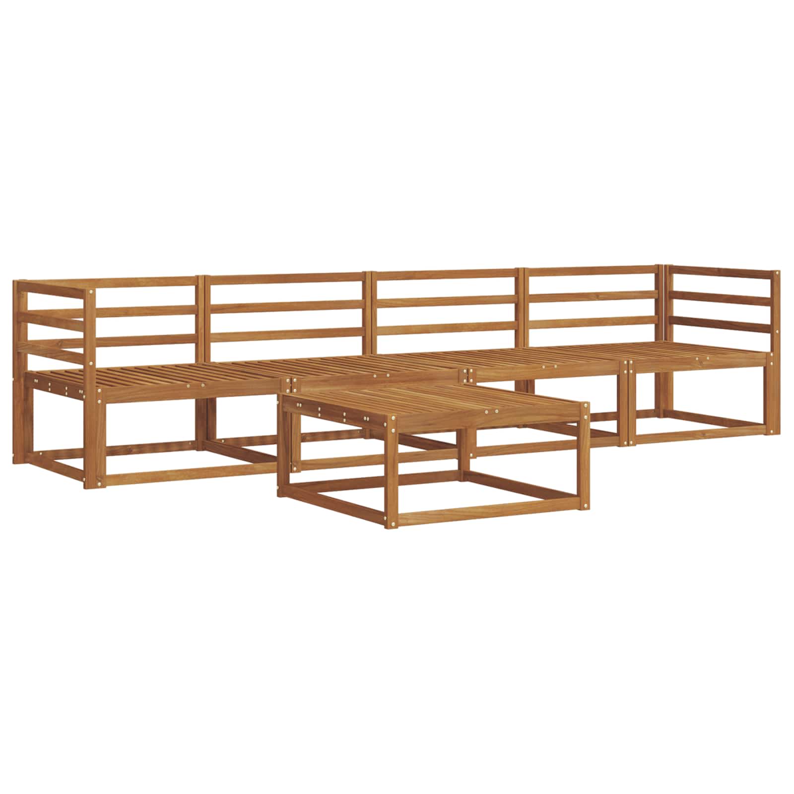 Set vanjskih sofa 5 pcs Prirodna Čvrsto drvo akacije
