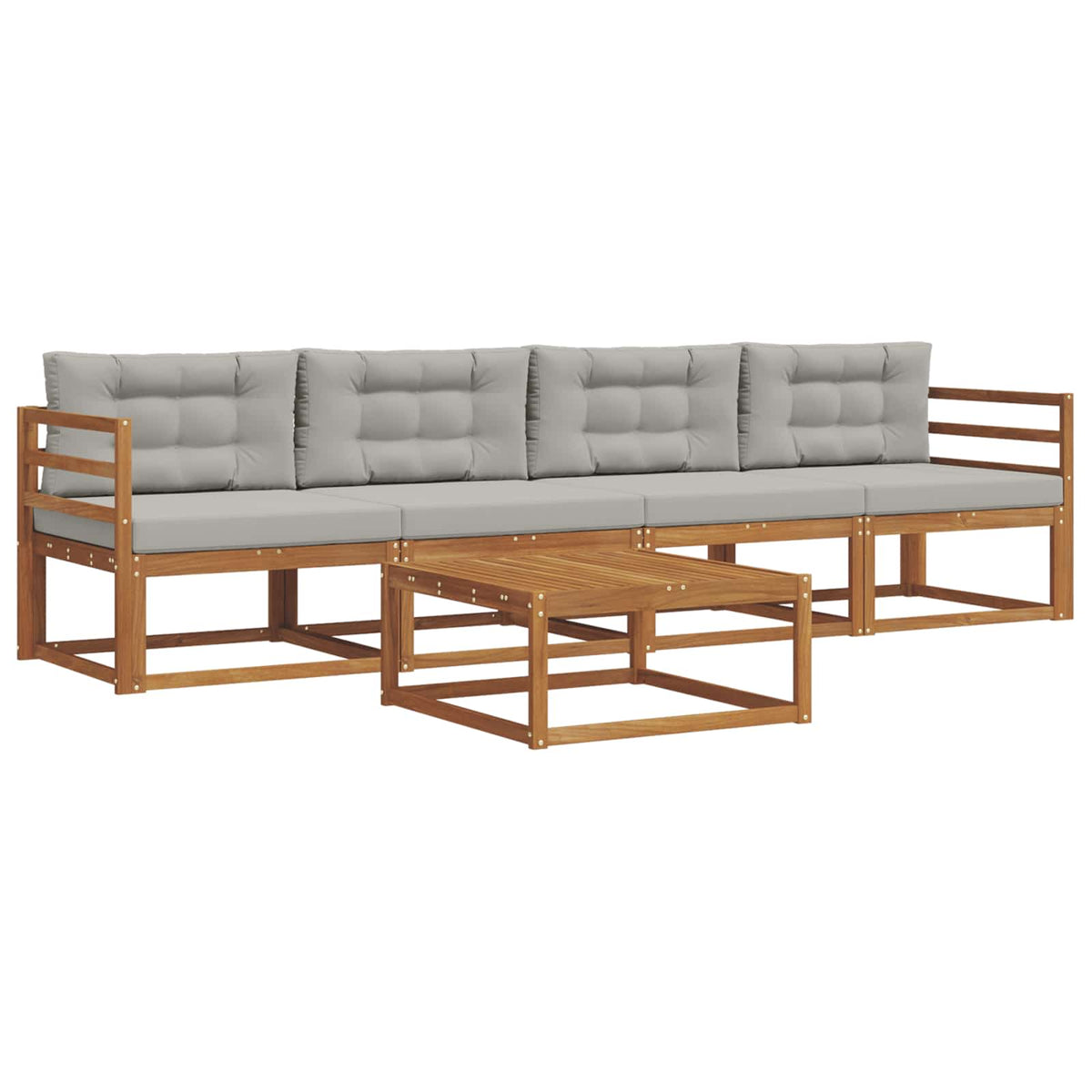 Set vanjskih sofa 5 pcs Prirodna i svijetlo siva