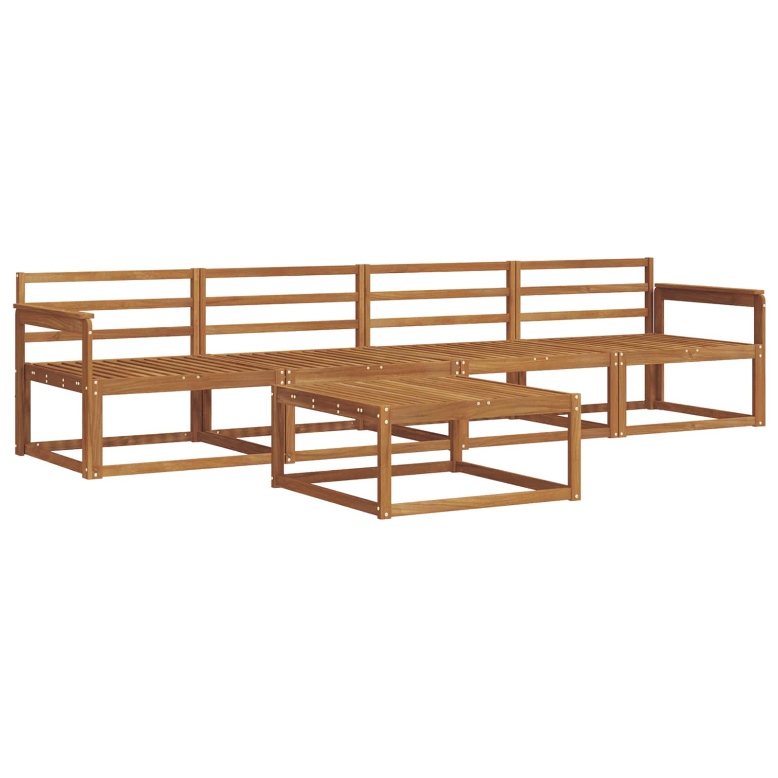 Set vanjskih sofa 5 pcs Prirodna Čvrsto drvo akacije