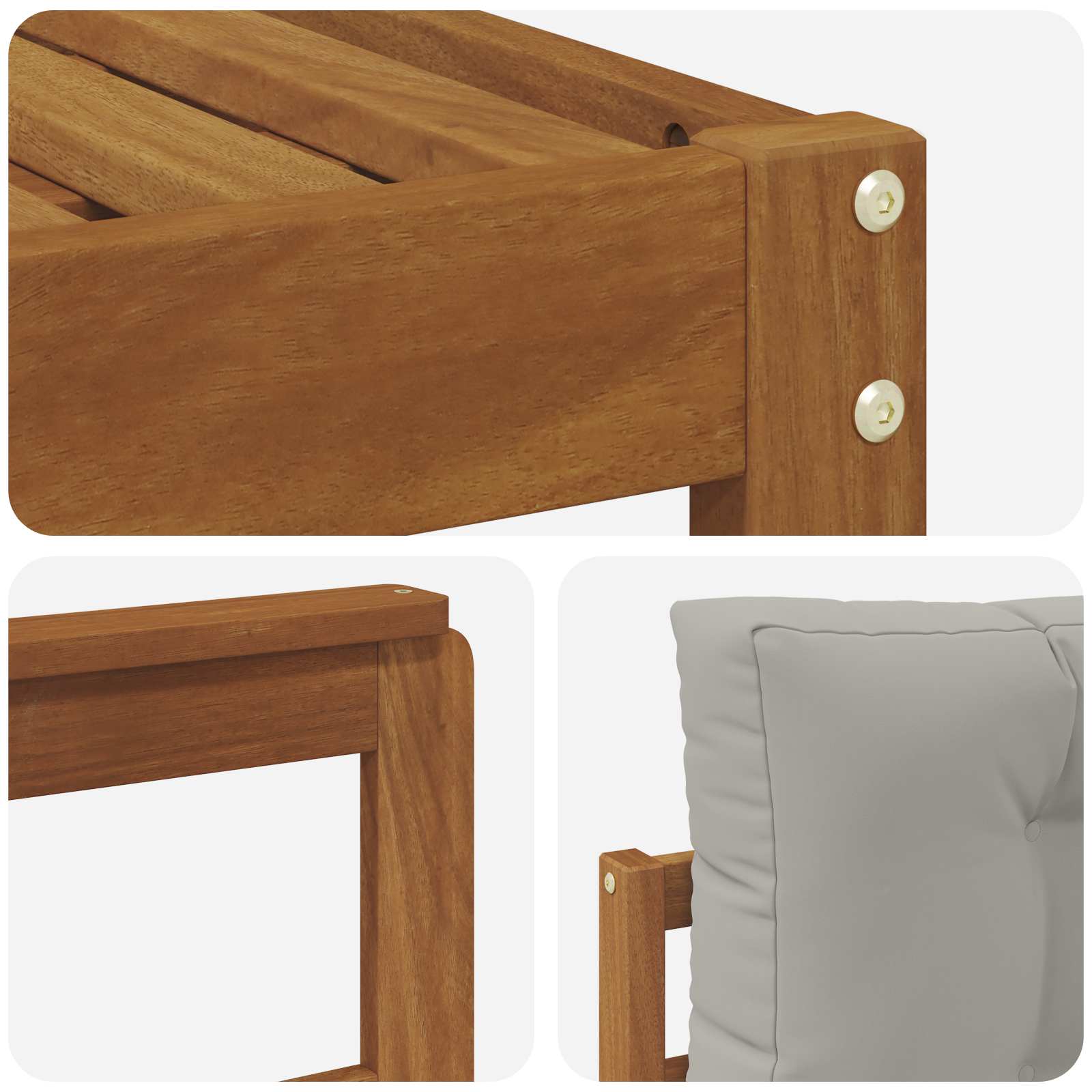 Set vanjskih sofa 5 pcs Prirodna i svijetlo siva
