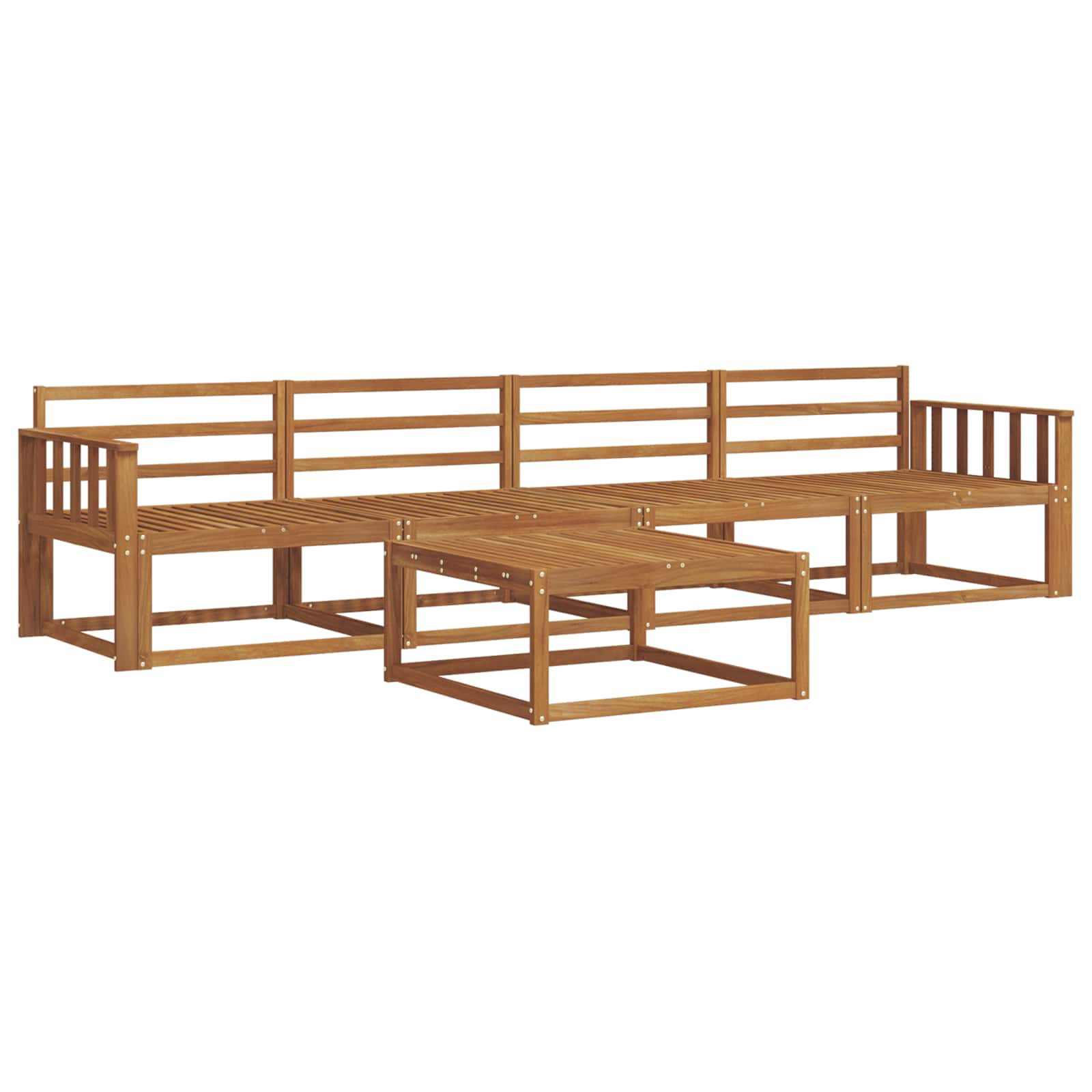 Set vanjskih sofa 5 pcs Prirodna Čvrsto drvo akacije
