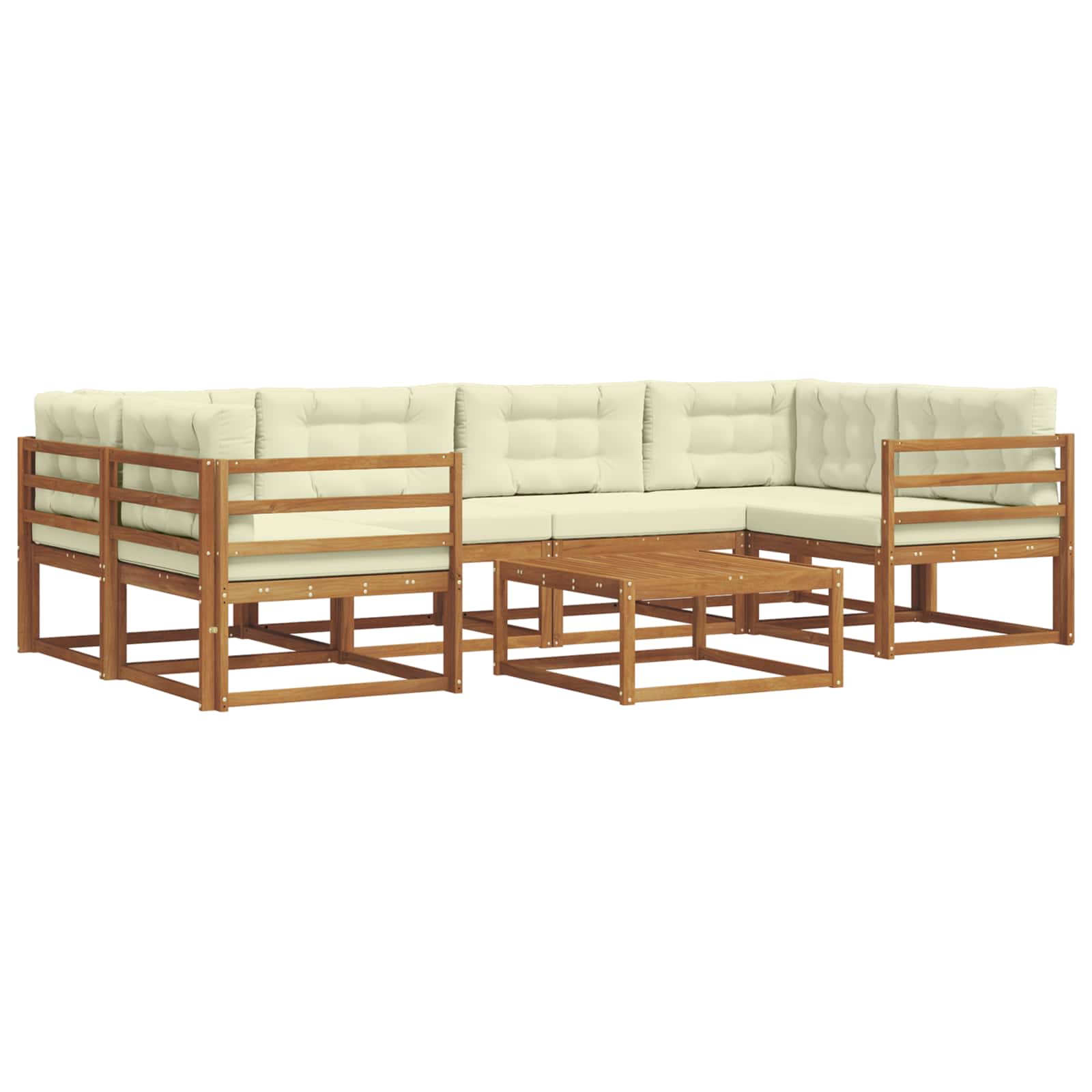 Set vanjskih sofa 7 pcs Prirodna i krem