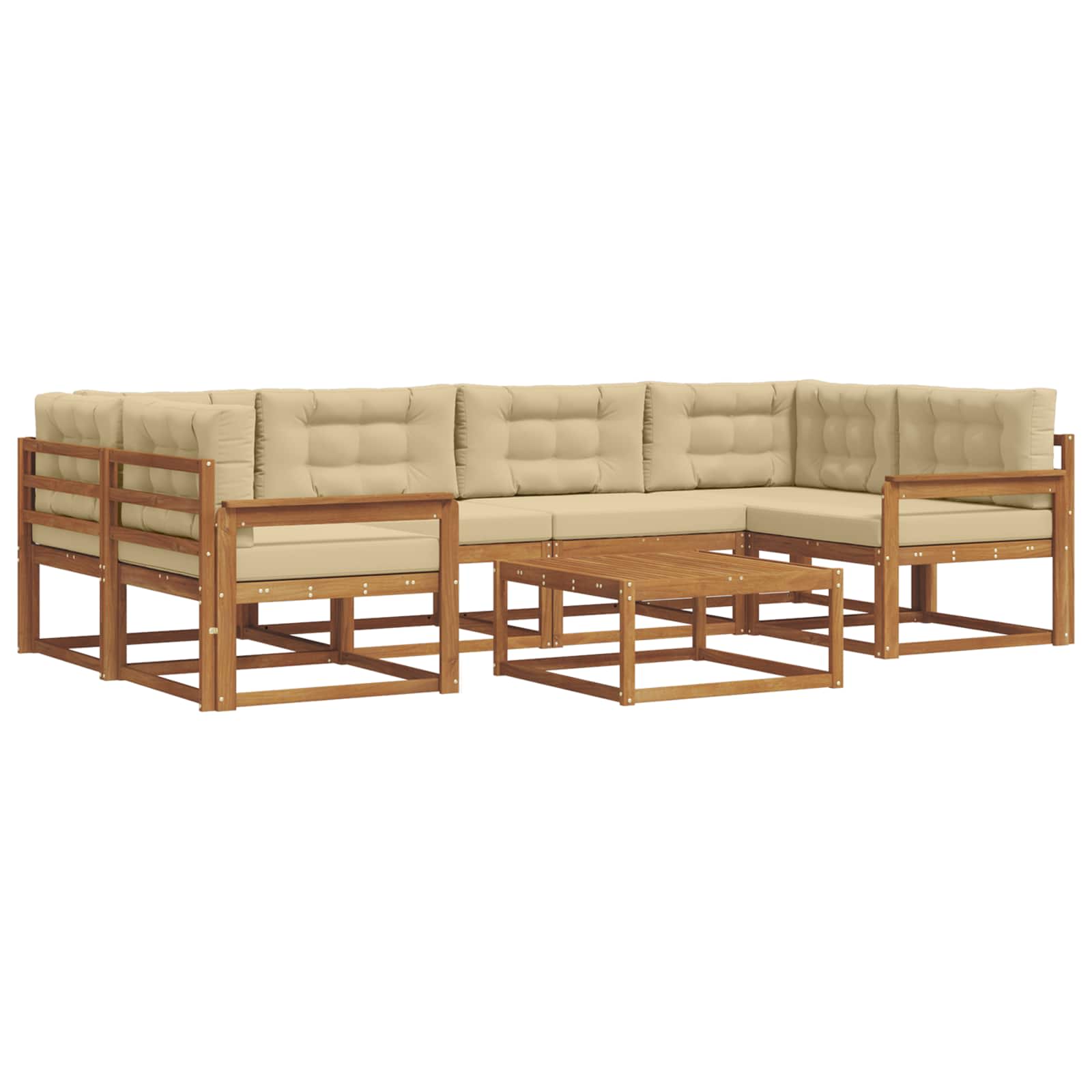 Set vanjskih sofa 7 pcs Prirodna i bež