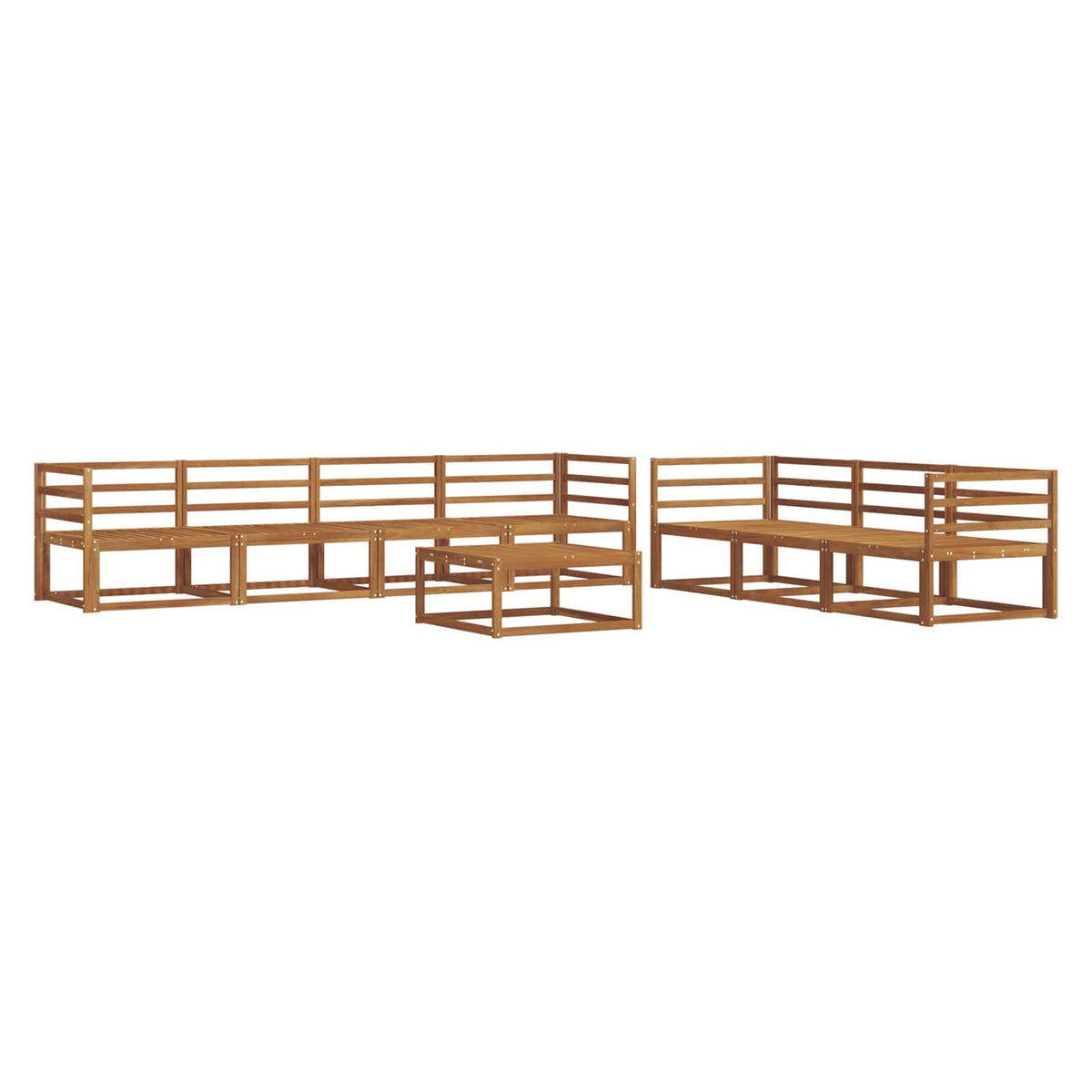 Set vanjskih sofa 8 pcs Prirodna Čvrsto drvo akacije