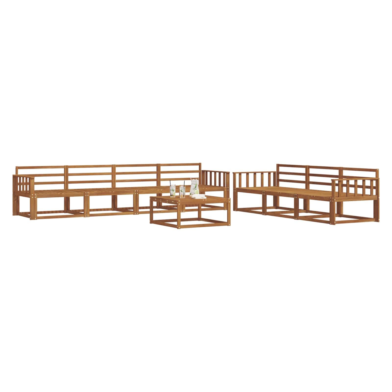 Set vanjskih sofa 8 pcs Prirodna Čvrsto drvo akacije